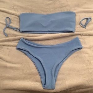 Textured Sky Blue bikini set